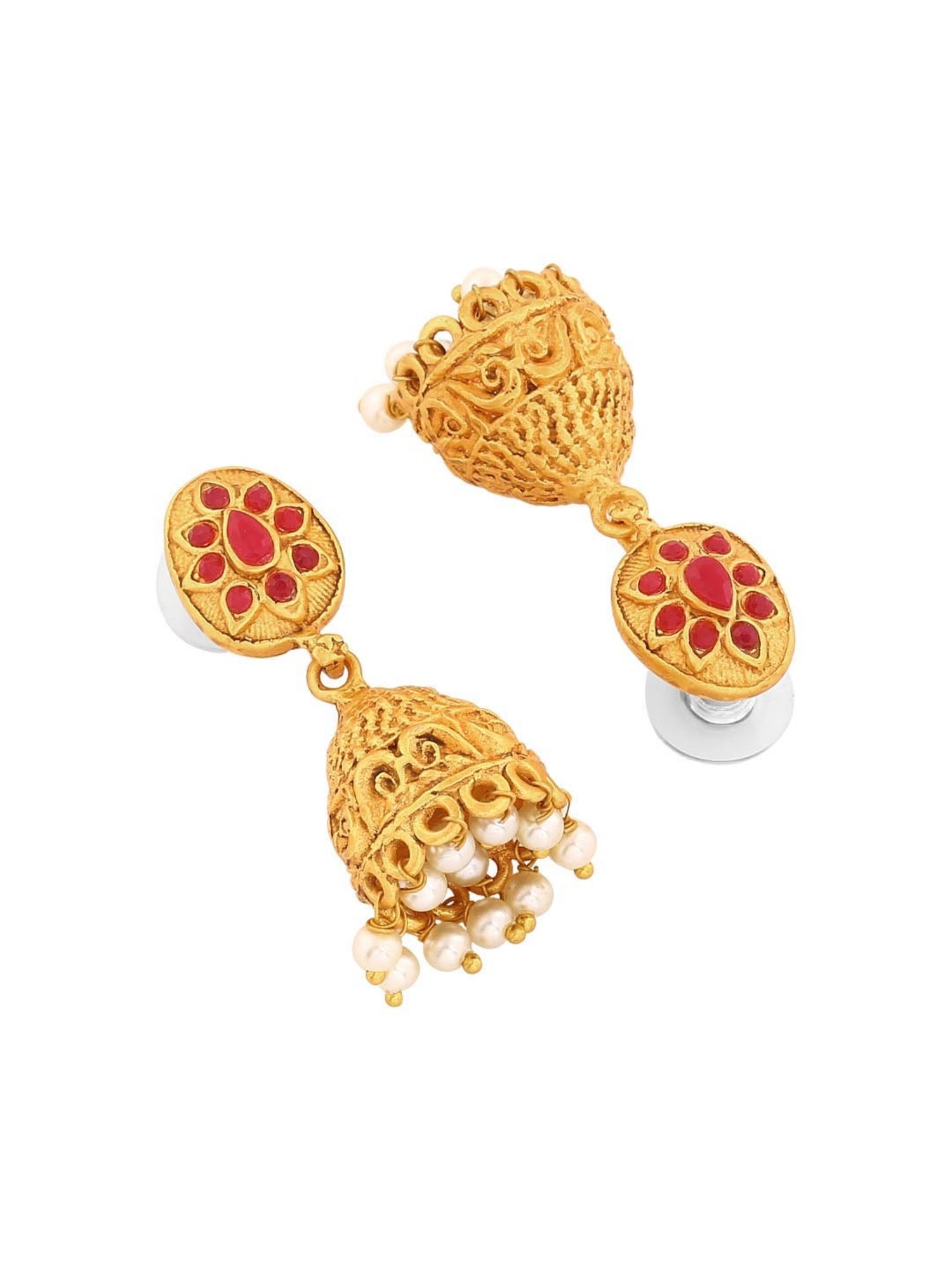 Estele Gold-Plated Stunning Peacock Designer Necklace Set with Crystals for Women