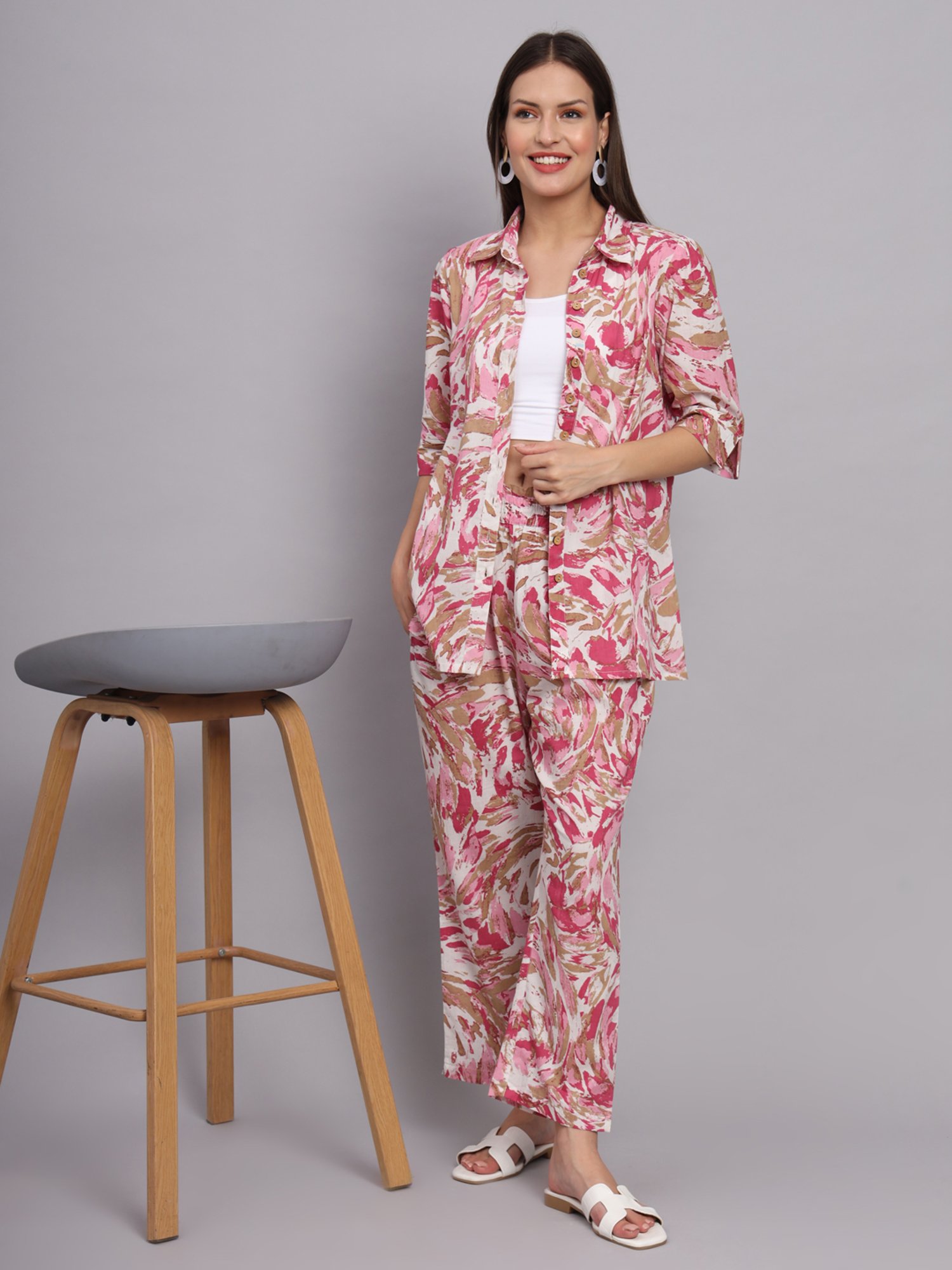 DECKEDUP Lavender Printed Co-Ord Set