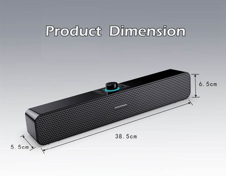 Bluetooth Computer Sound Bar, Home Theater System Wired and Wireless Soundbar Speaker, Bluetooth 5.0, 80dB, 1000mAh Baterry, Support TF Card/Wireless/AUX
