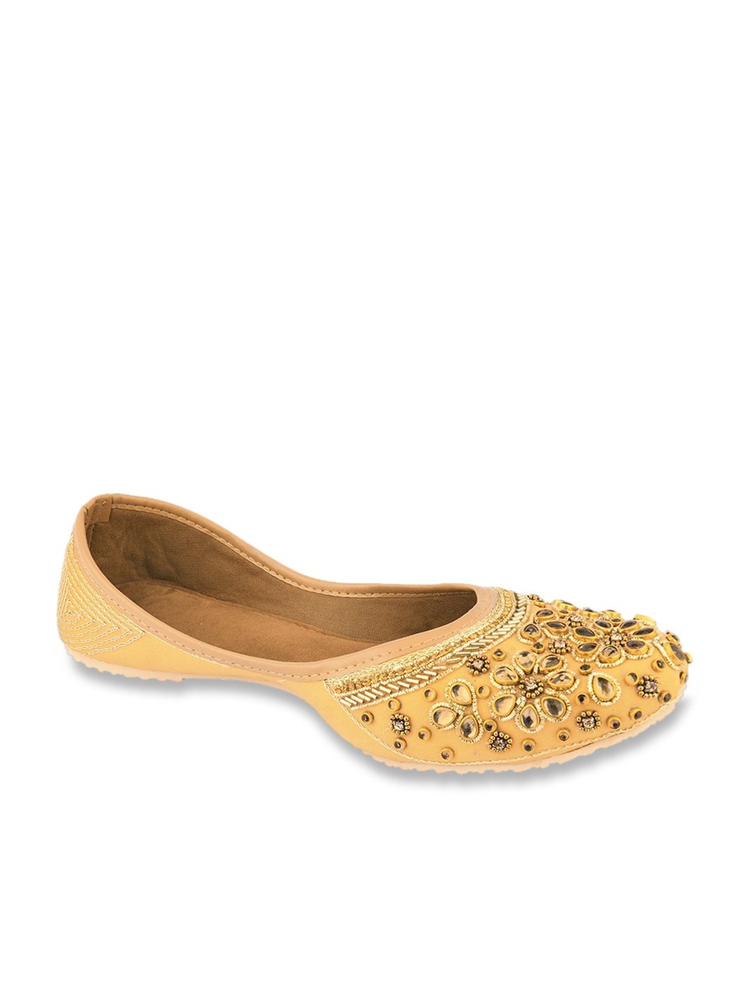 Desi Colour Women's Golden Ethnic Juttis