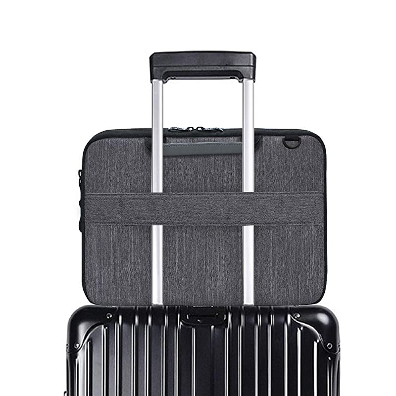 13133 Inch Handle Laptop Briefcase Shoulder Bag Electronic Accessories Organizer Messenger Carrying Case with ShoulderLuggage Strap Grey