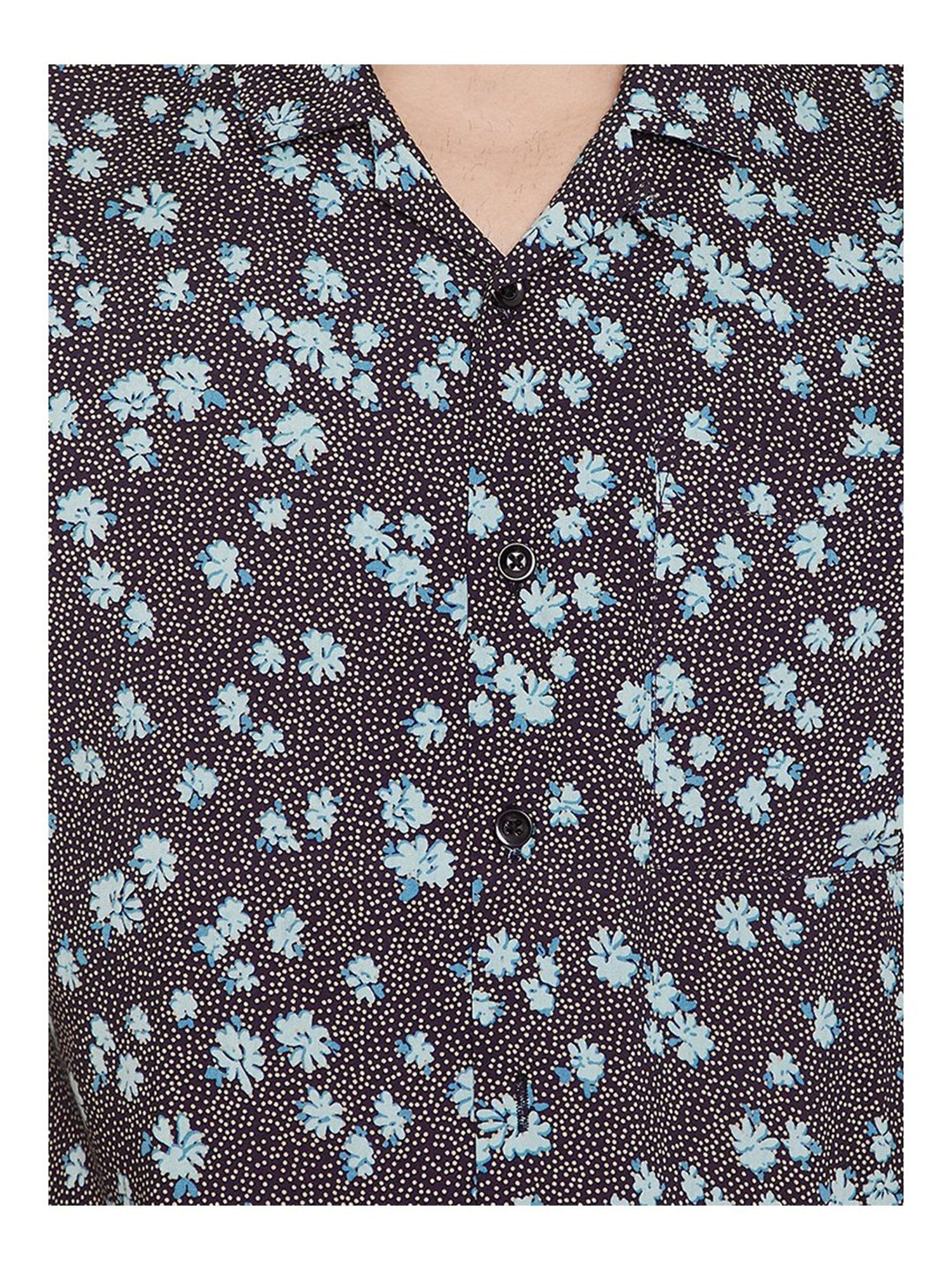 Even Black Slim Fit Printed Shirt