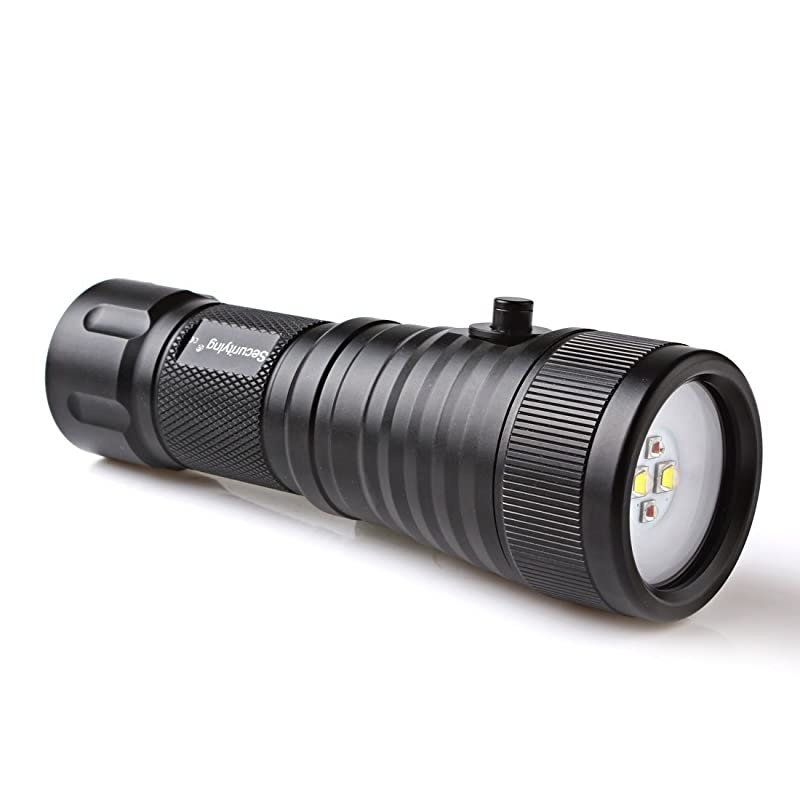 Scuba Diving Flashlight Underwater 200M Video Camera Photography Light Torch Diving Flashlight with Ball Joint Bracket18650 Rechargeable Batteries and Charger