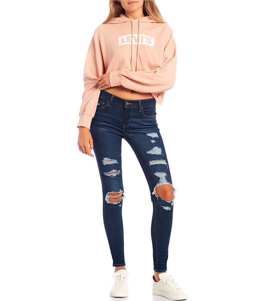 Levi's&reg; Box Tab Logo Long Sleeve Cropped Hoodie