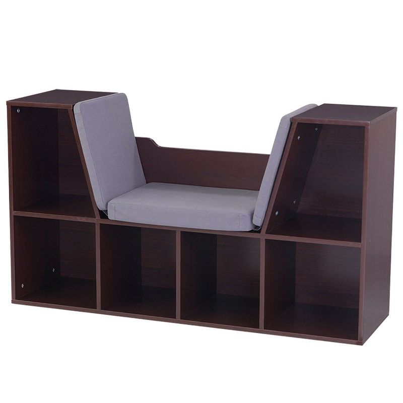 KidKraft Children's Bookcase with Reading Nook and Cushions, Espresso | 14231