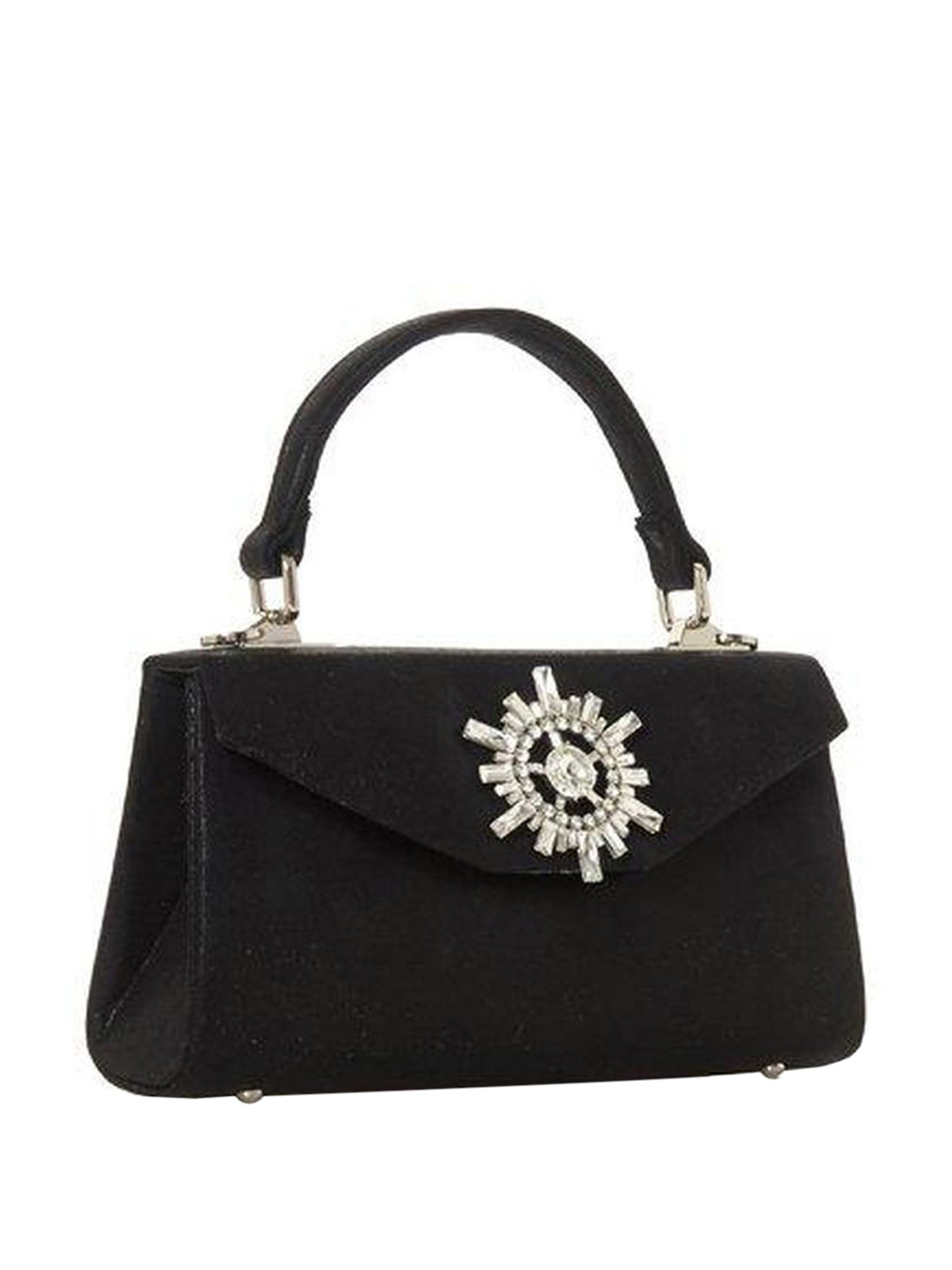 DUNE LONDON Black Embellished Medium Satchel Handbag