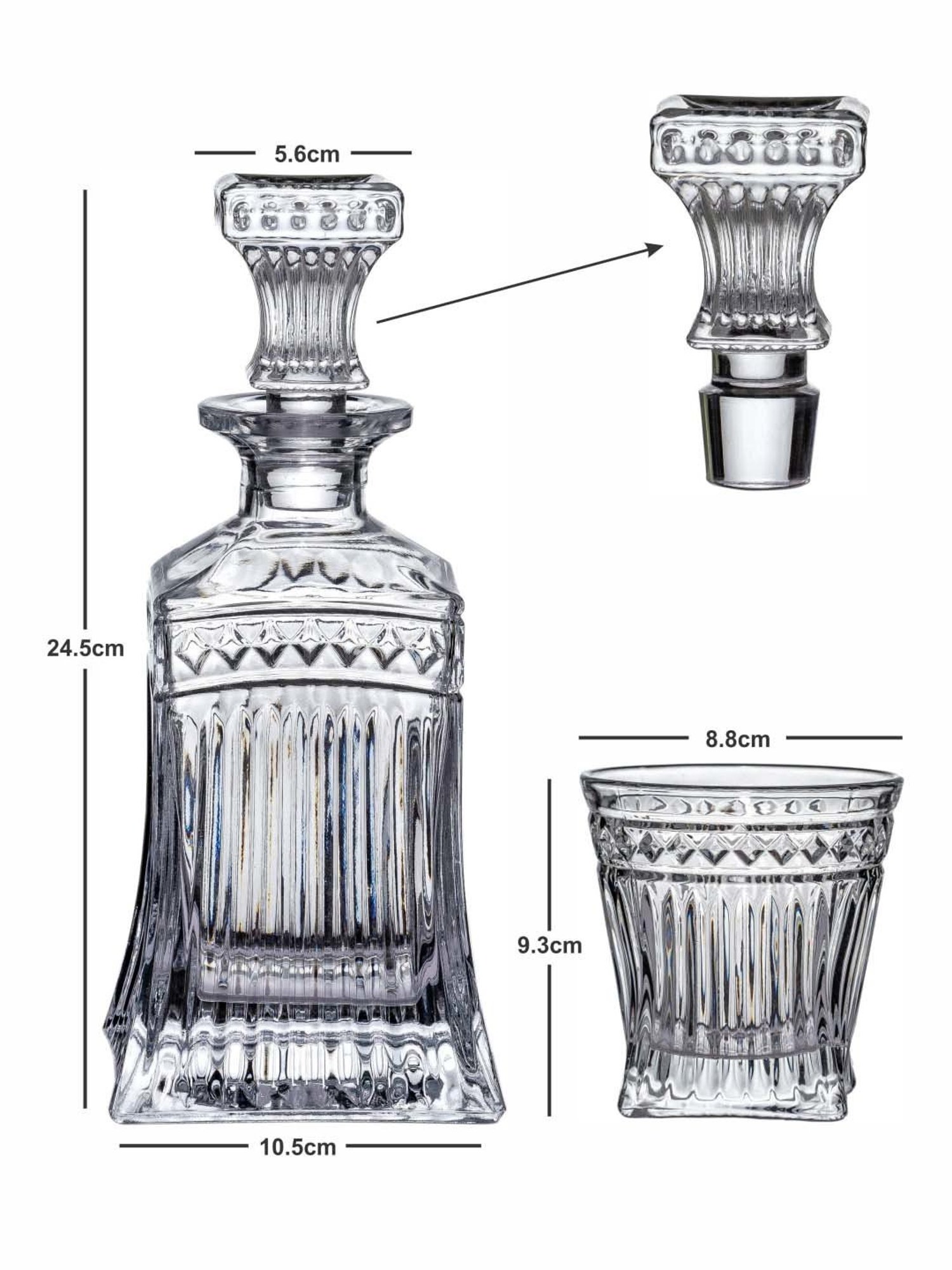 Pure Home and Living Blue Glass Decanter (0.7 L)