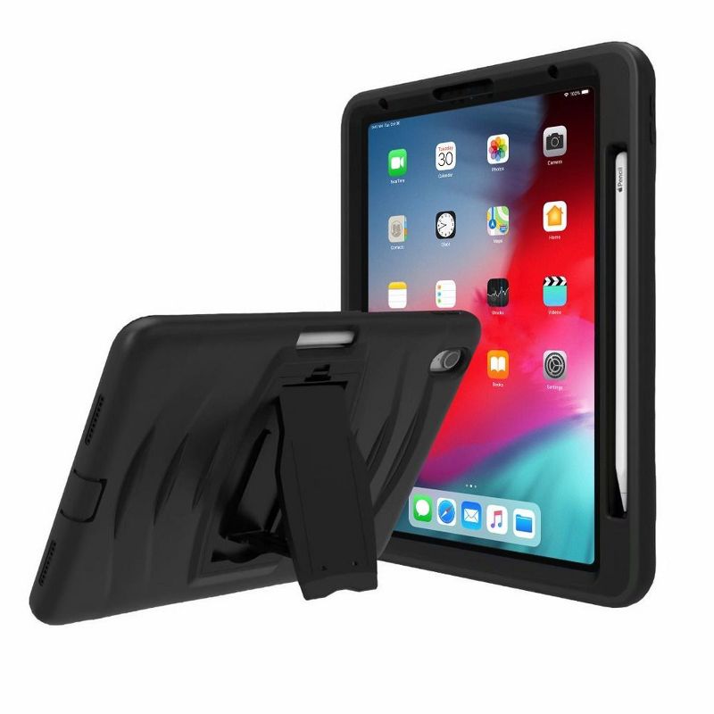 Valor Hard Dual Layer Plastic TPU Case w/stand For Apple iPad Pro 11" (2018) - Black