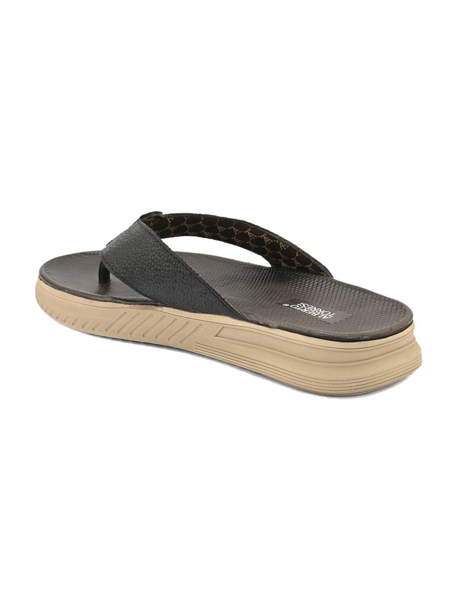 Alberto Torresi Men's Black Thong Sandals