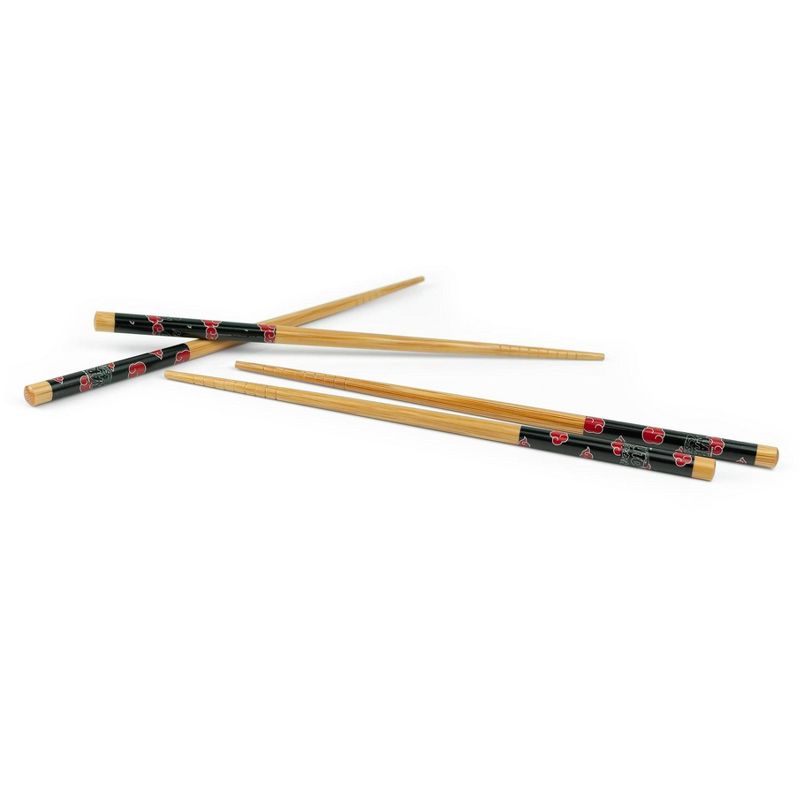 Just Funky Naruto: Shippuden Akatsuki Red Rain Cloud Bamboo Chopsticks | Includes 2 Sets