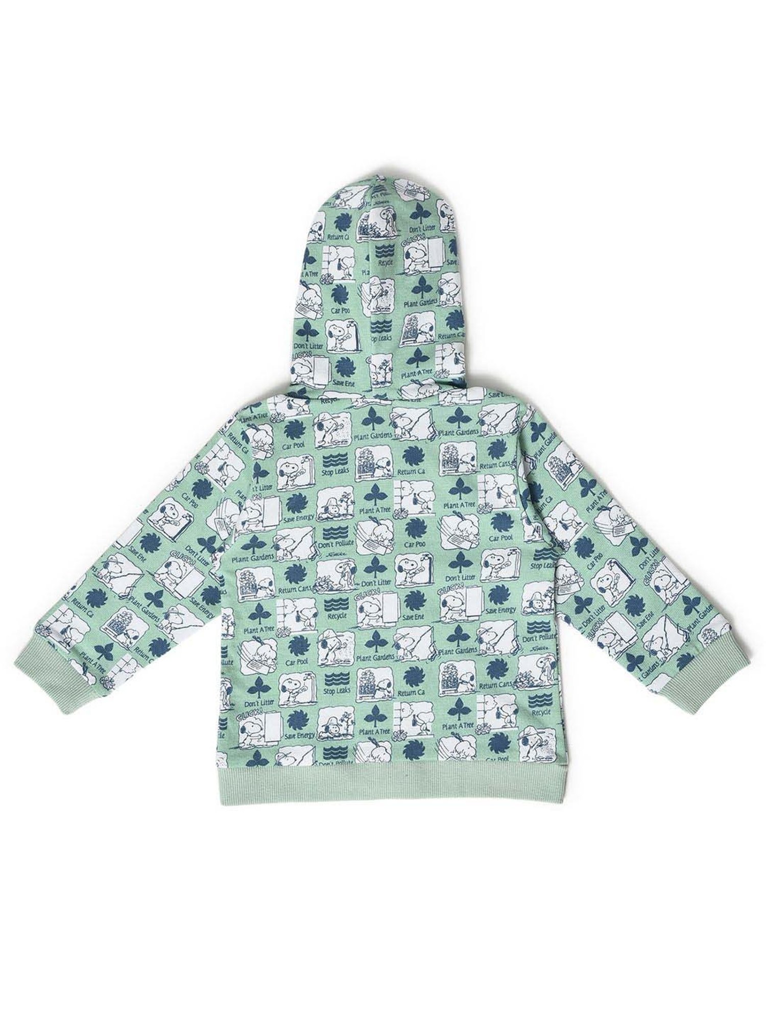 MiArcus Kids Green & White Cotton Printed Full Sleeves Sweatshirt Set
