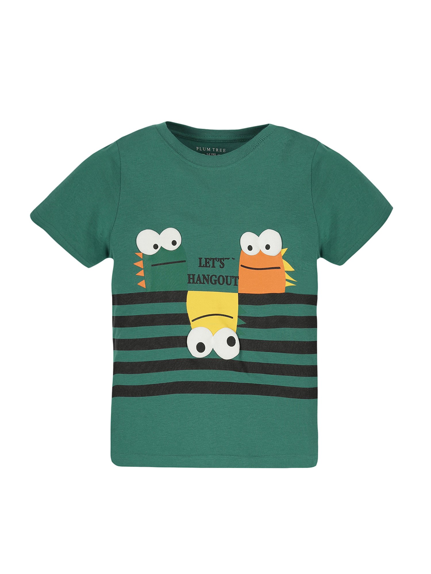 Plum Tree Kids Navy & Green Printed T-Shirt (Pack Of 2)