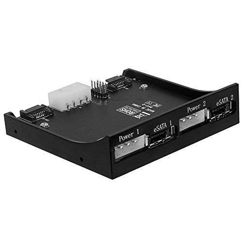 SEDNA SE-FP-ESATA-1-BK- 2 Port eSATA Floppy Bay Front Panel with Power Connector (Black)