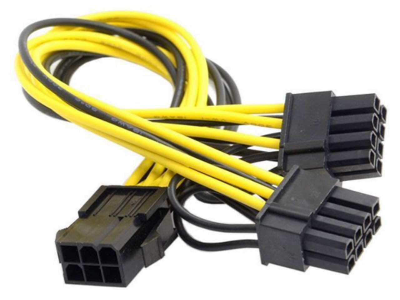 6 inch Dual PCIe 8pin(6+2) to 6pin PCI-E Power Adapter Cable for GPU Power Supply,PCIe 6-pin to 2 x PCIe 8pin Ethereum Mining Video Card to PSU Power Cable ZVVN