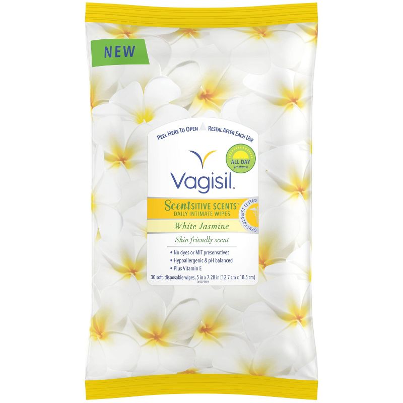 Vagisil Wipes White Jasmine - 30ct/3pk