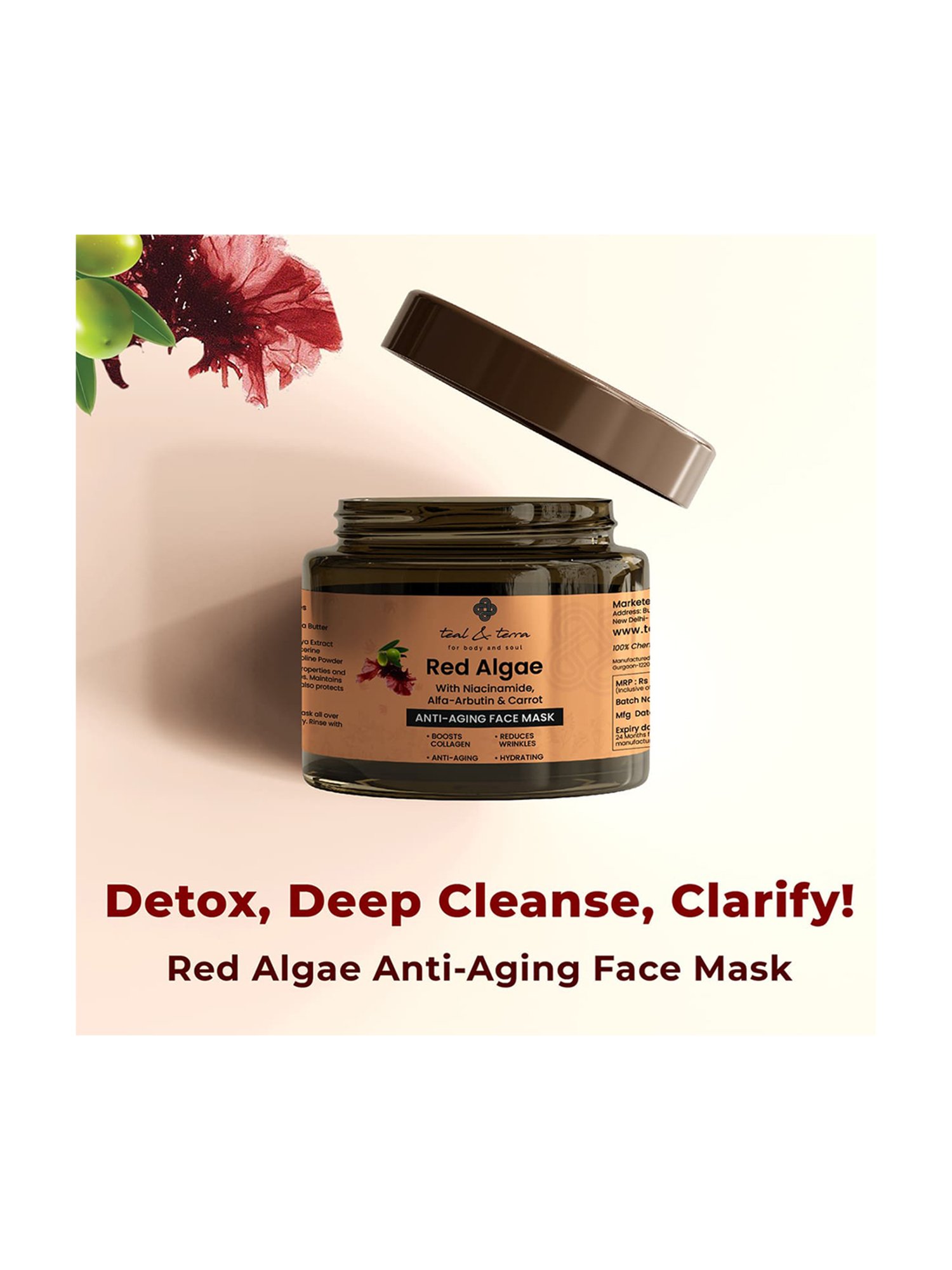 Teal & Terra Red Algae Anti Aging Face Mask