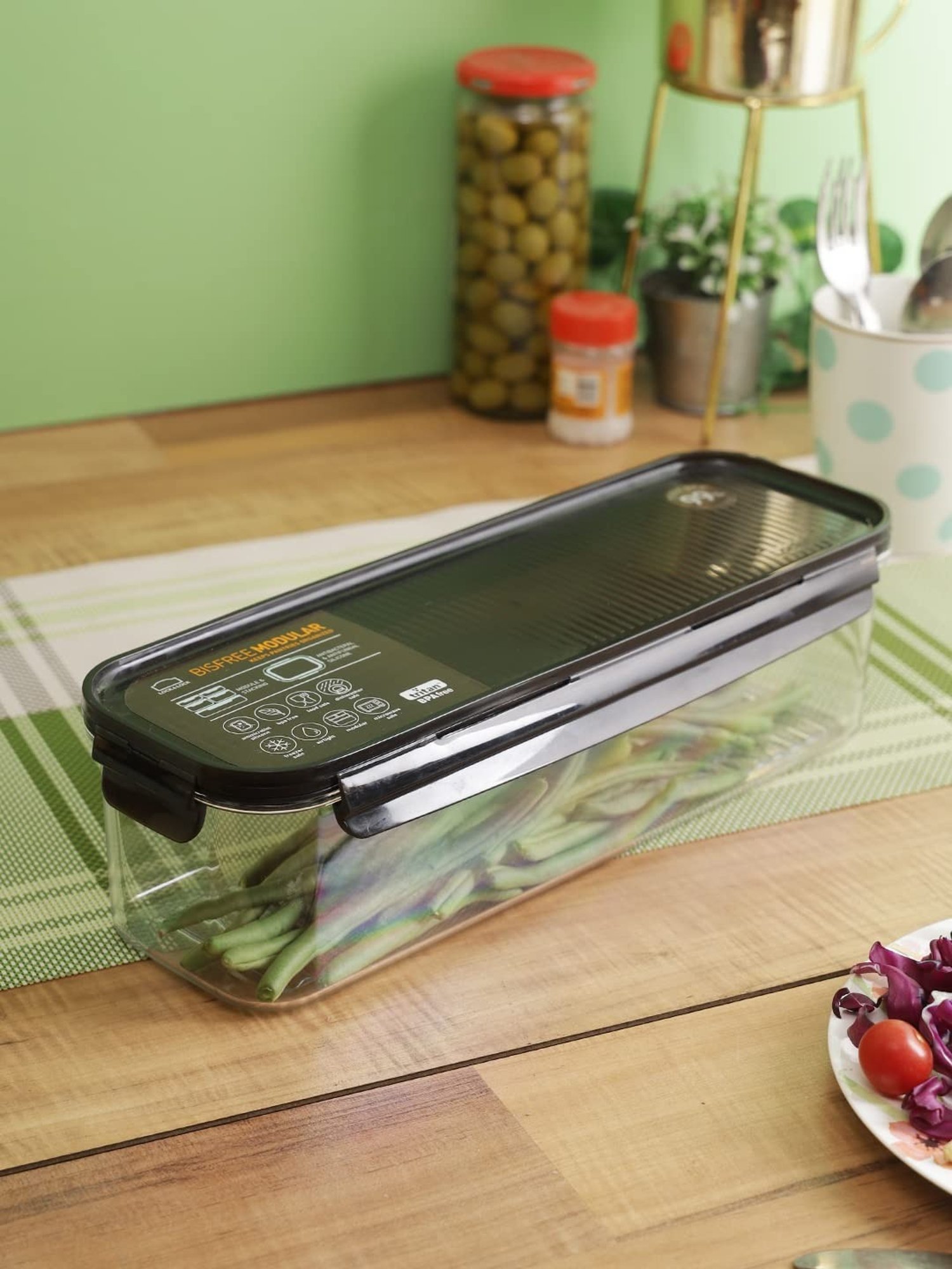 Lock & Lock White Tritan Container, 1.8 Liter