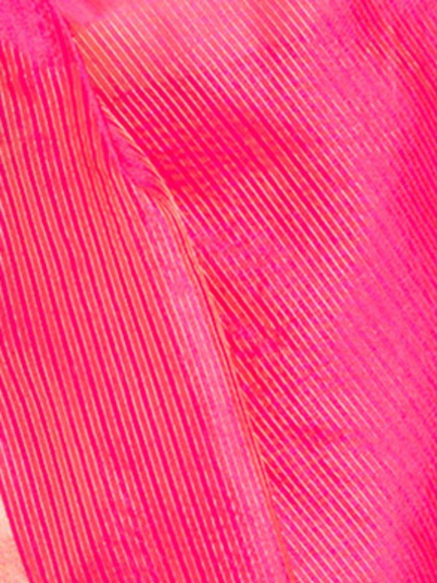 SHAYE Pink Chanderi Striped Dupatta