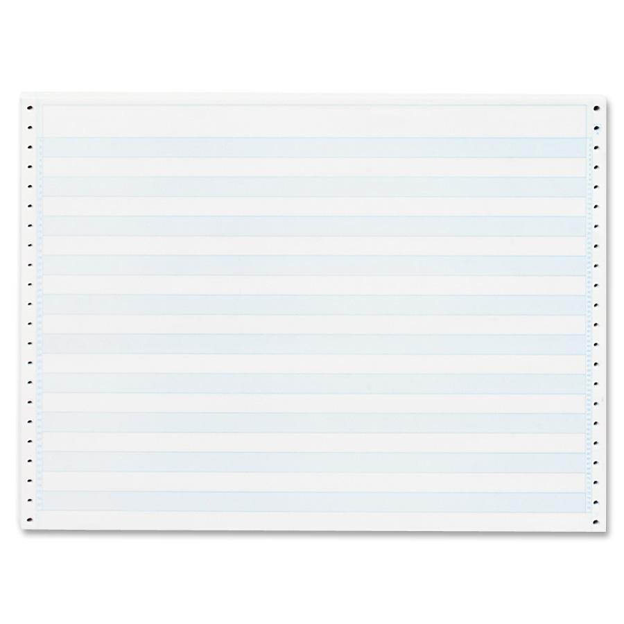 Sparco Computer Paper 20 Lb 14-7/8"x11" 2400/CT 1/2" Blue Bar 02180
