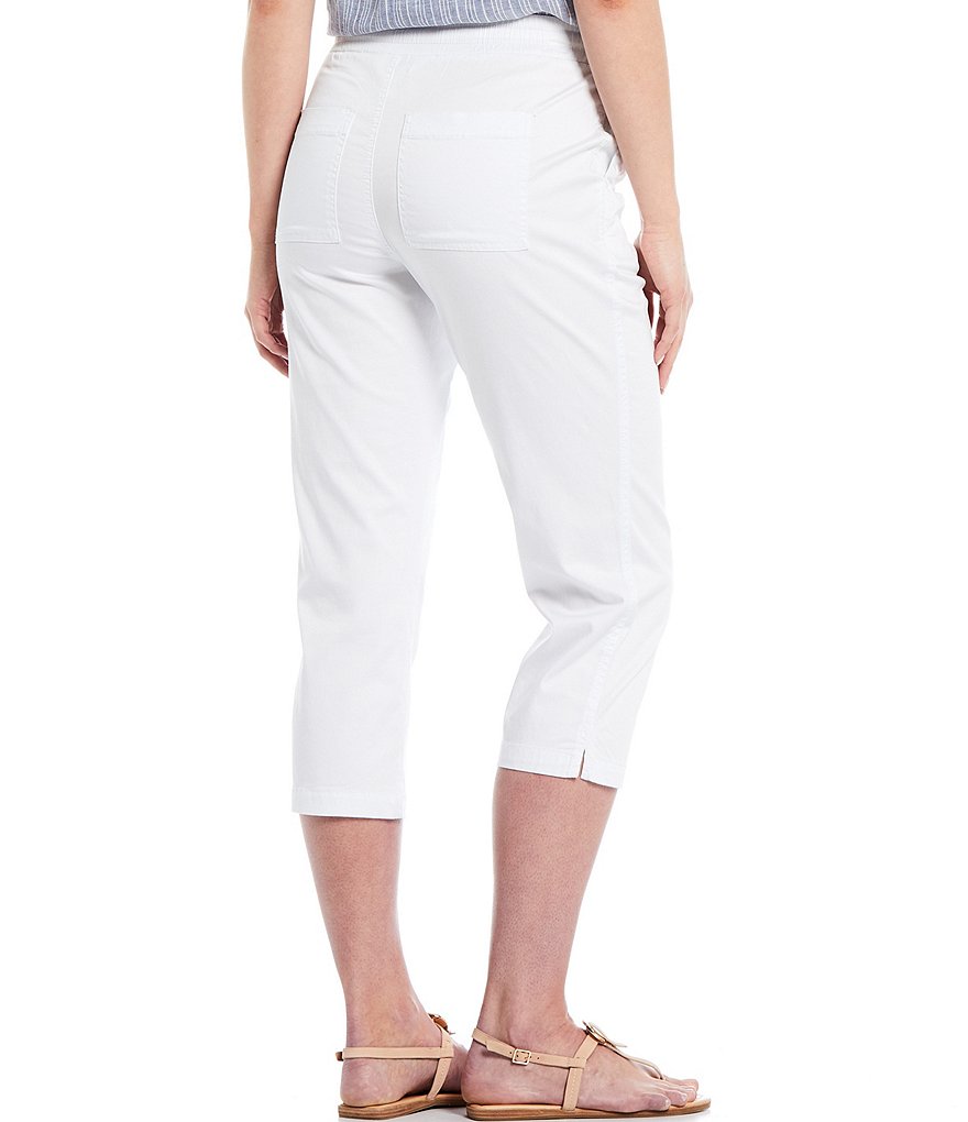 Intro Petite Size Relaxed Leg Pull-On Drawstring Cropped Pants