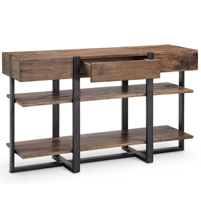 Prescott Modern Reclaimed Wood Rectangular Console Table in Rustic Honey - Magnussen Home Furnishings