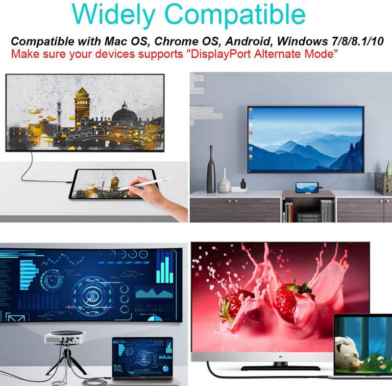 USB C to VGA Cable 10ft,USB Type C (Thunderbolt 3) to VGA Cable Sturdy Braided for USB 3.1 Devices-MacBook Pro, iPad Pro Samsung S10/S9/S8, Surface Book 2, Dell XPS, HP Etc