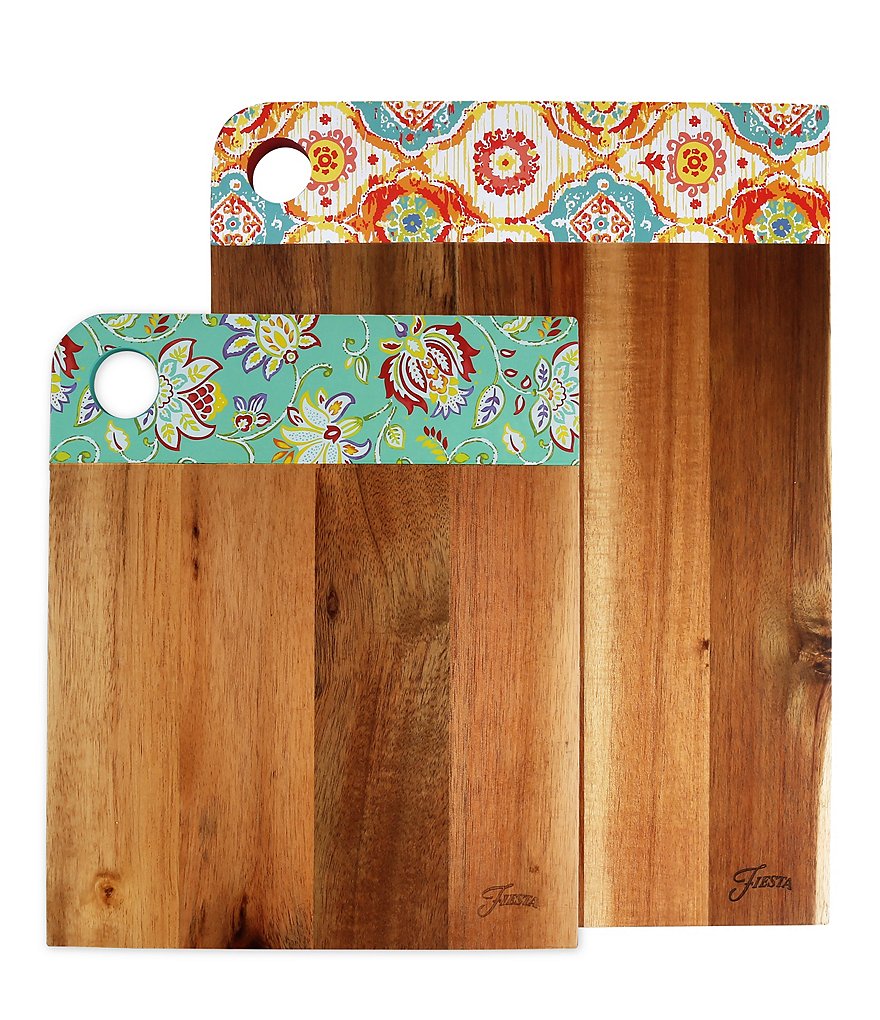 Fiesta 2-Piece Acacia Wood Cutting Board Set