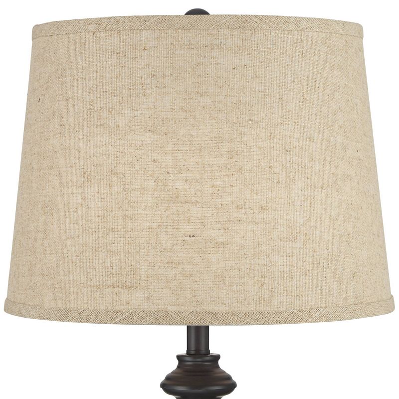 360 Lighting Lynn Bronze Buffet Burlap Linen Table Lamps Set of 2