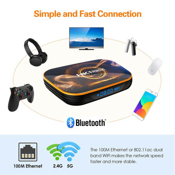 4GB RAM/128GB ROM Power by Android 10.0 4K Android TV BOX 5G 3D WIFI Smart TV BOX RK3318 Quad-Core Streaming Network Media Player Ott TV BOX Set-top Box
