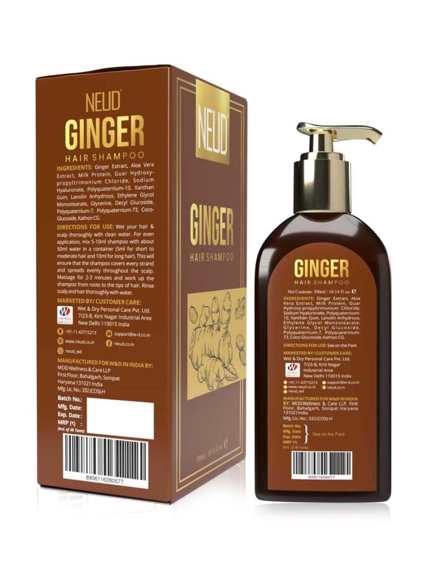 Neud Premium Ginger Hair Shampoo - 300 ml