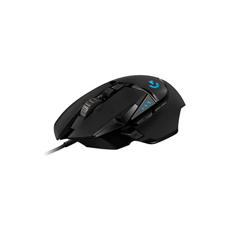 G502 Hero High Performance Wired Gaming Mouse, Hero 16K Sensor, 16,000 DPI, RGB, Adjustable Weights, 11 Programmable Buttons, On-Board Memory, PC/Mac - Black