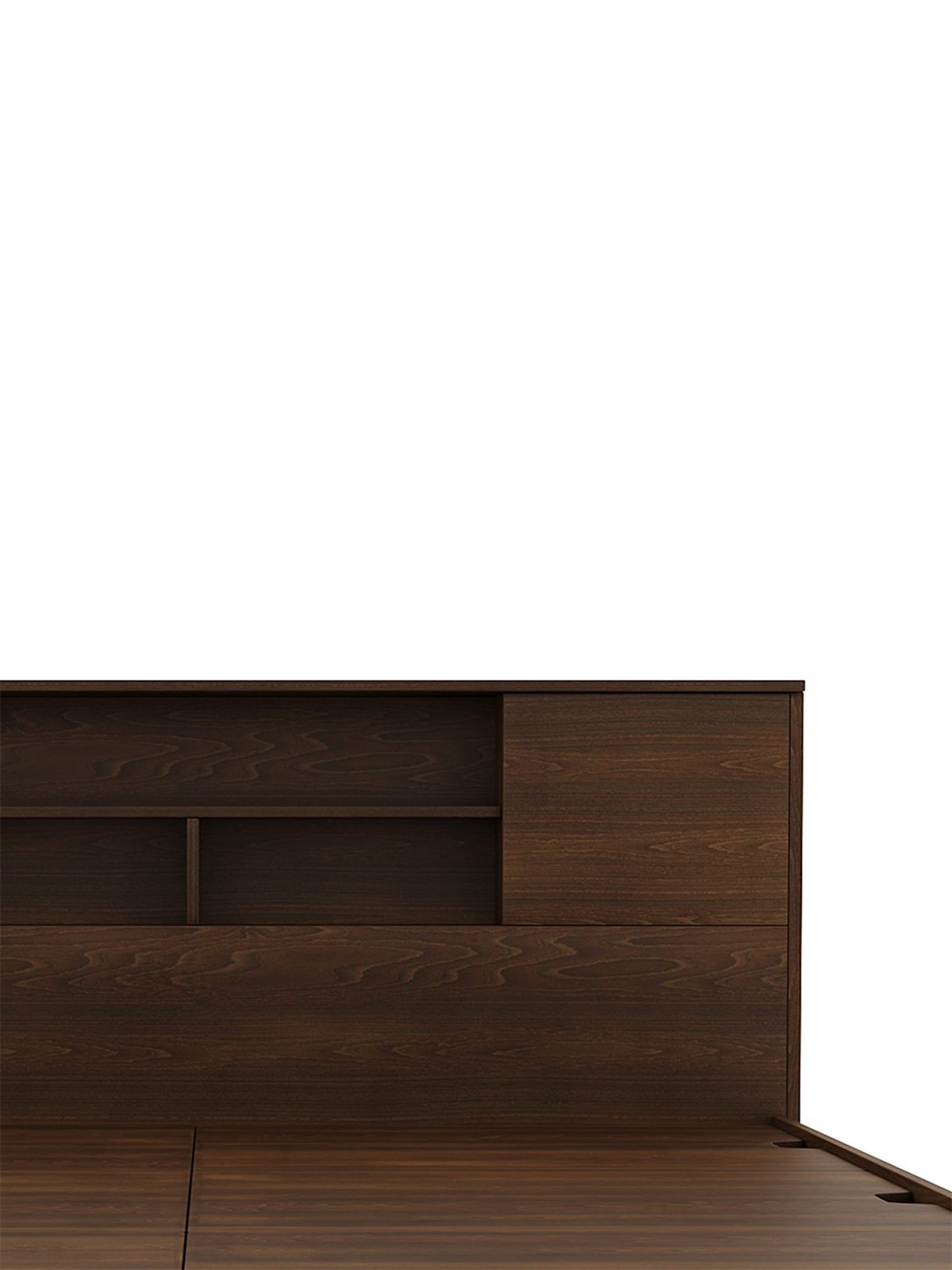 Nilkamal Mozart Walnut Brown Engineered Wood Queen Bed with Storage