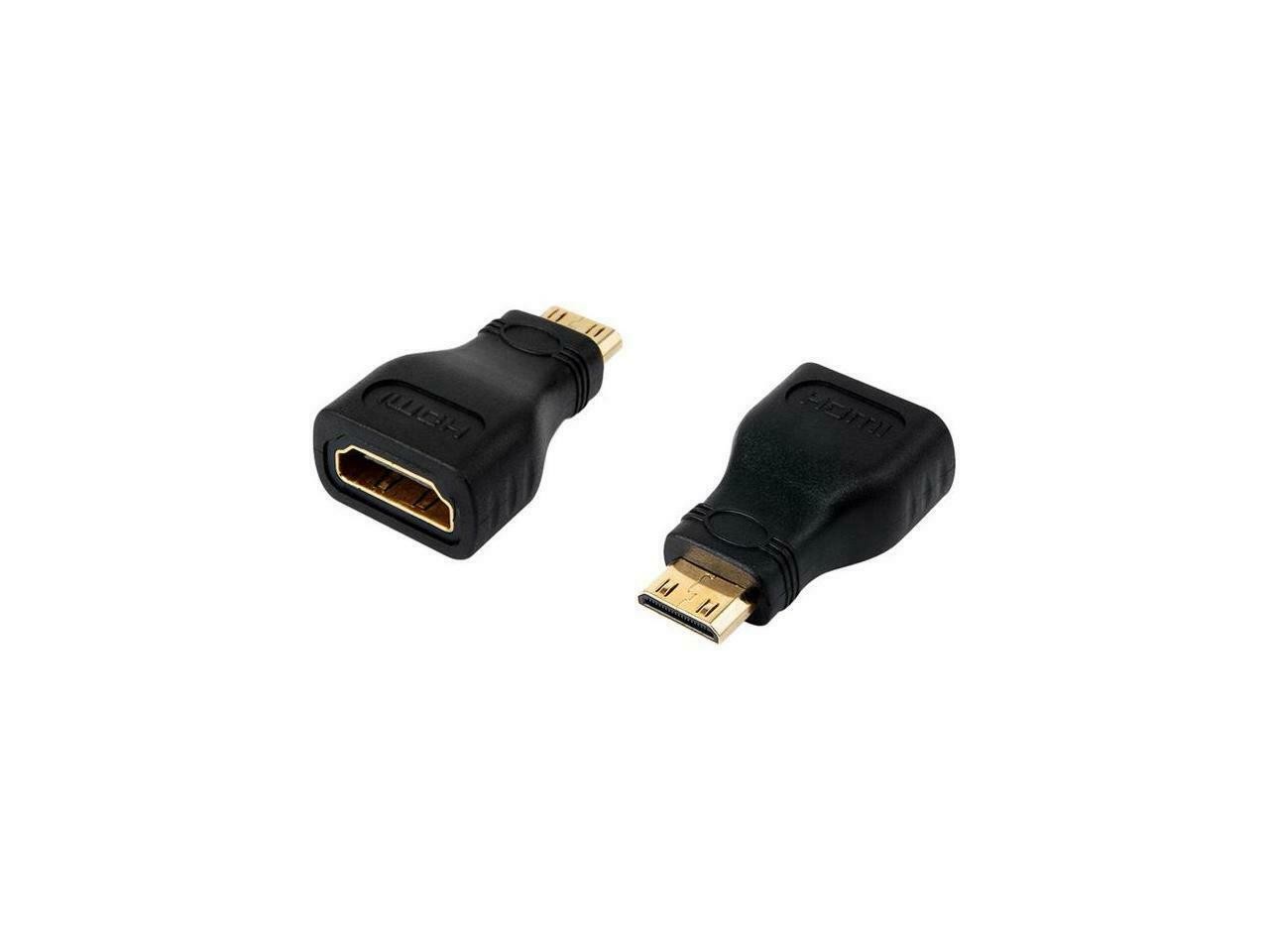 4XEM 4XHDMIFMMINI 4XEM Mini HDMI Male To HDMI A Female Adapter - 1 x HDMI (Mini Type C) Male Digital Audio/Video - 1 x HDMI (Type A) Female Digital Audio/Video - Gold Plated Connector - Black
