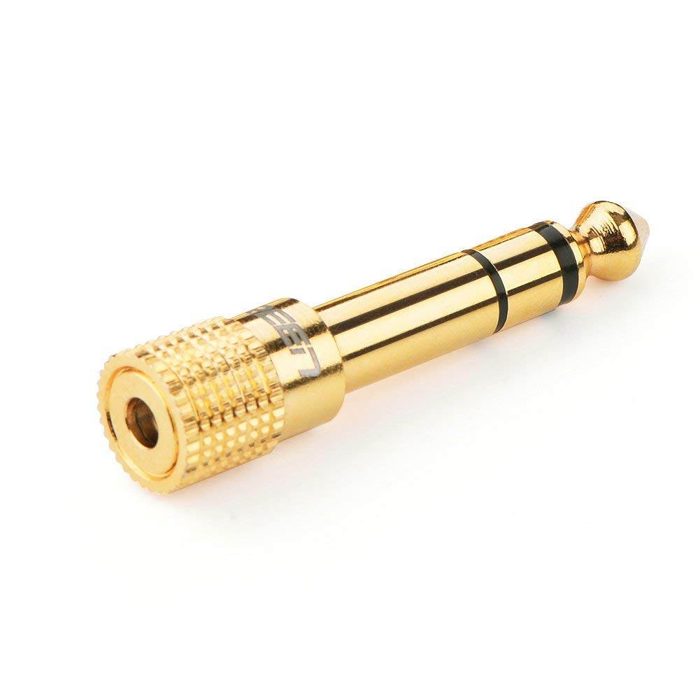 LUOM Professional 6.35mm 1/4 inch Plug to 3.5mm 1/8 inch Jack Gold Plated TRS AUX Stereo Audio Headphone Jack Adapter Converter Connector