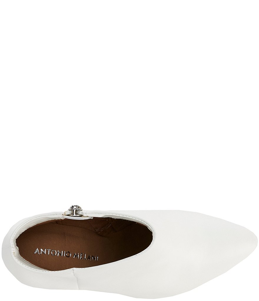 Antonio Melani Stazie Leather Side Zip Pointed Toe Booties