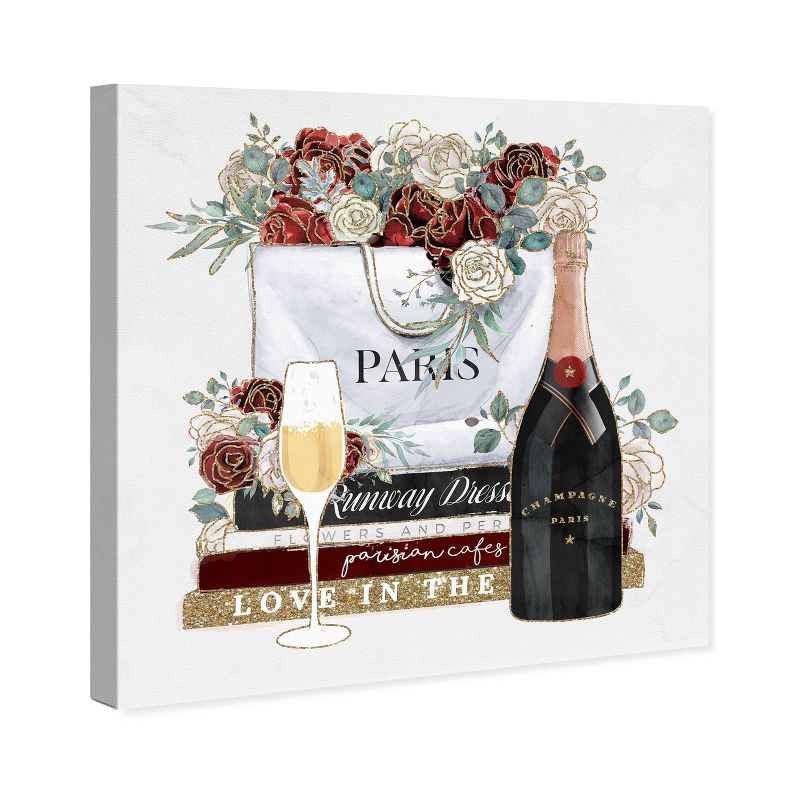 12" x 12" Shopping and Flowers Fashion and Glam Unframed Canvas Wall Art in Pink - Wynwood Studio Prints