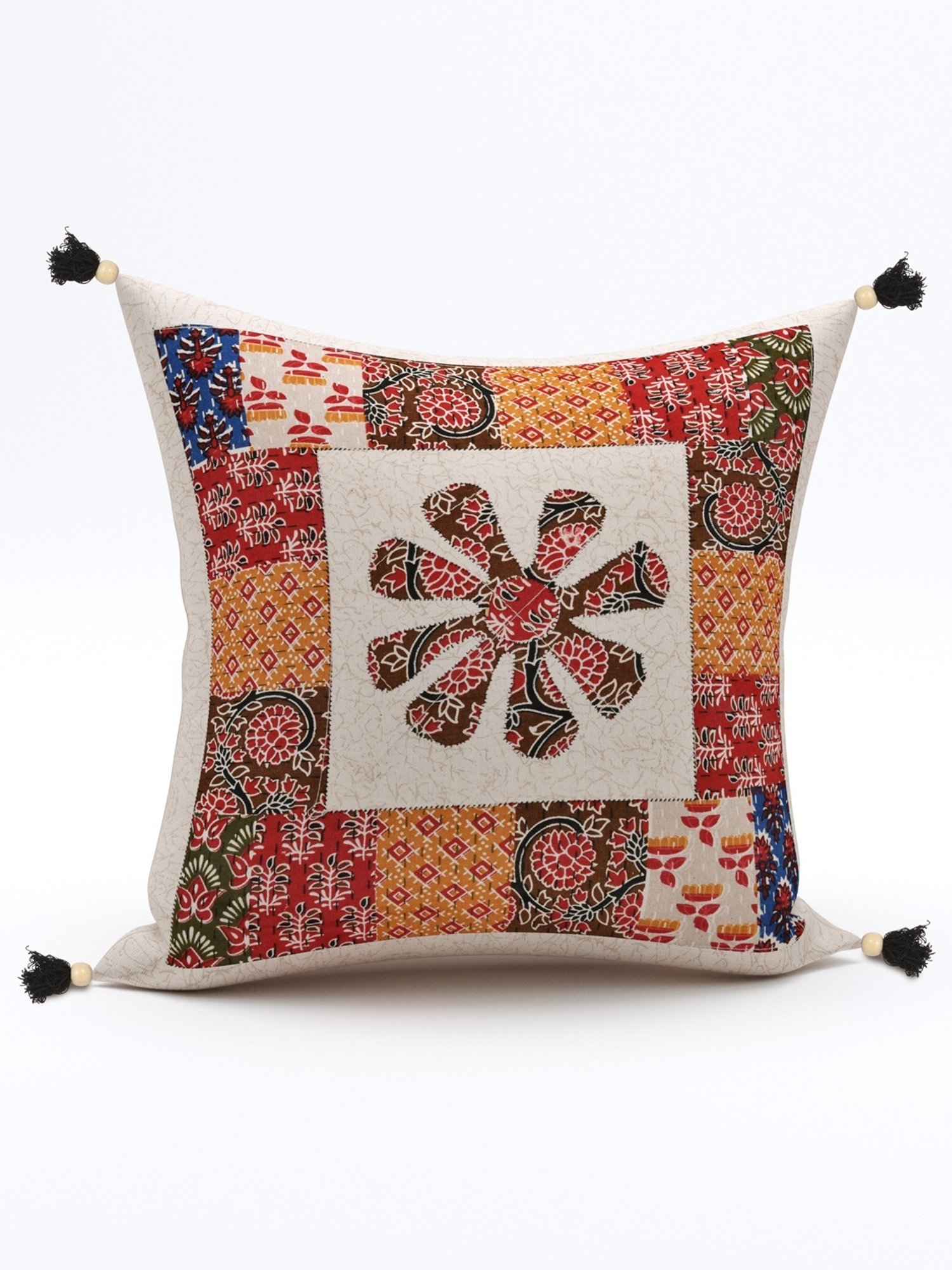 Swayam Multicolor Cotton 40 cm x 40 cm Cushion Covers - Set of 2