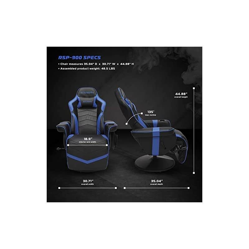 900 Racing Style Gaming Recliner, Reclining Gaming Chair, in Blue RSP 900 BLU