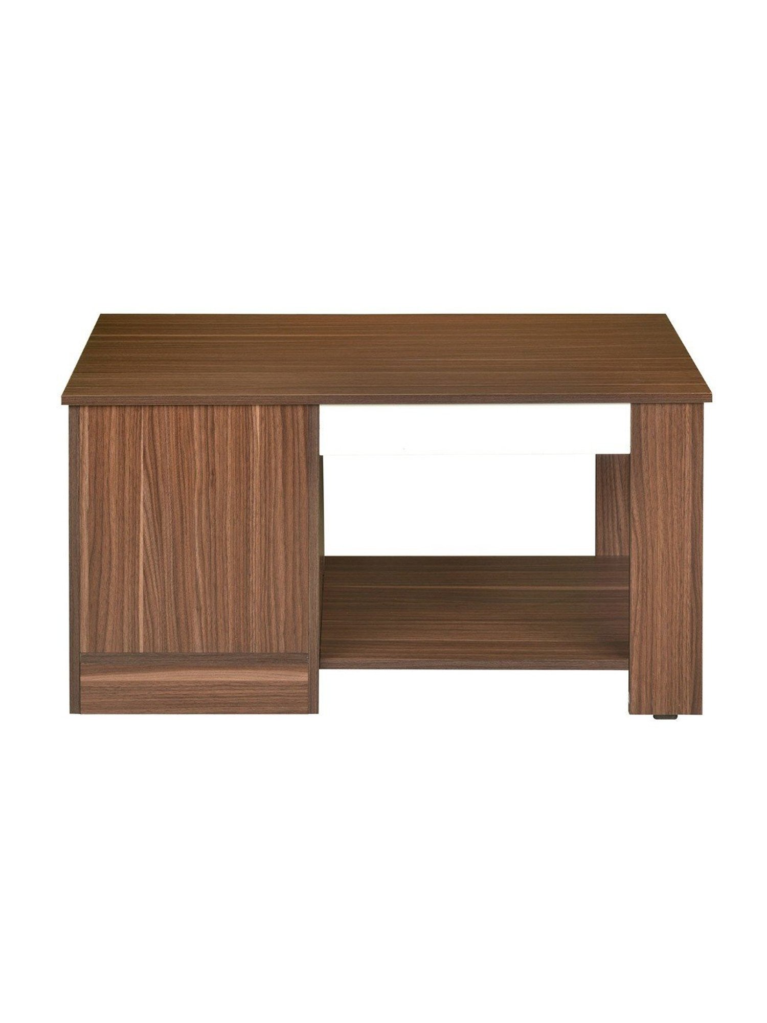 Nilkamal Hope Brown & White Engineered Wood Coffee Table with Shelf & Cabinet Storage