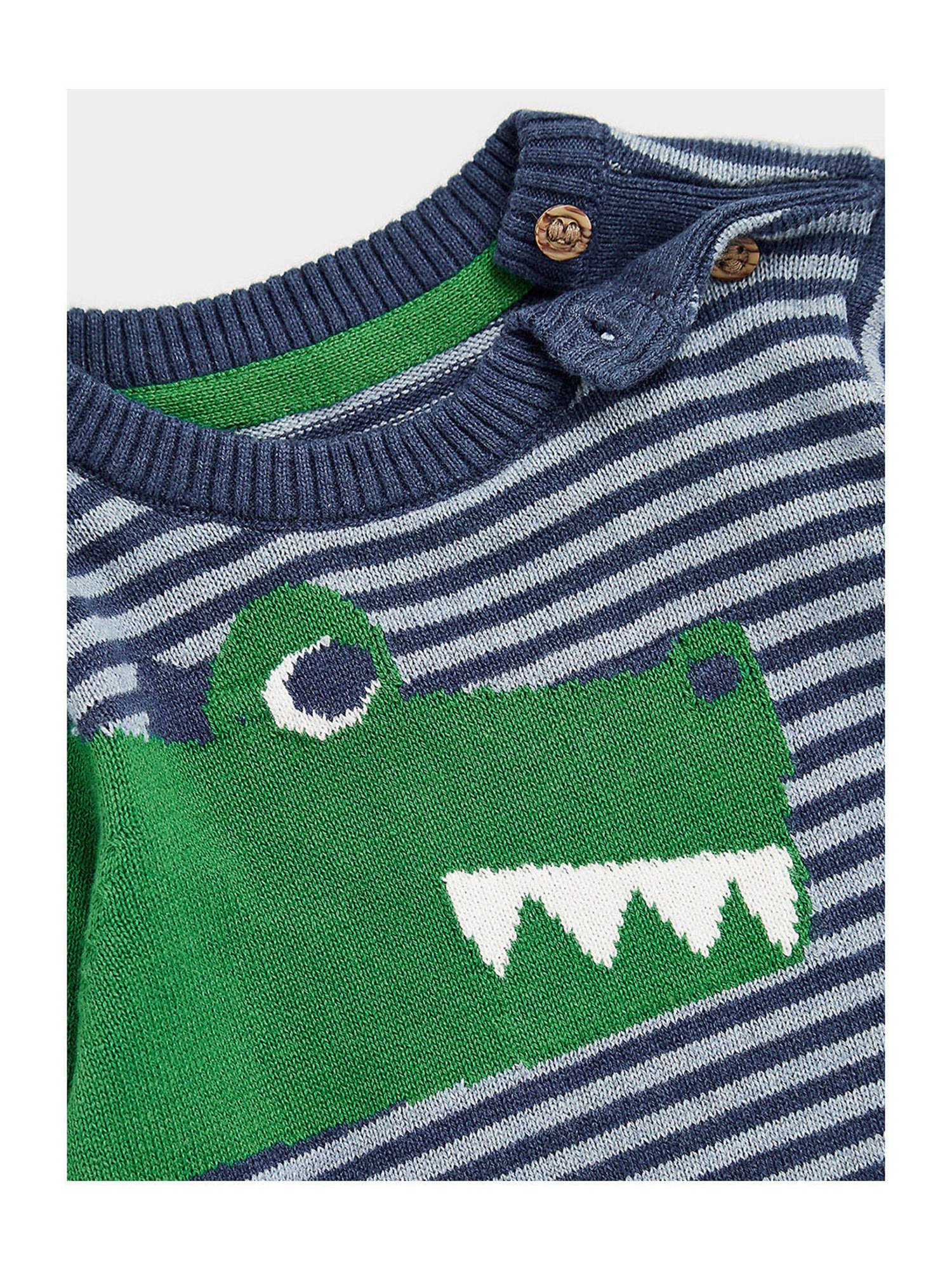 Mothercare Kids Navy Self Design Full Sleeves Sweater