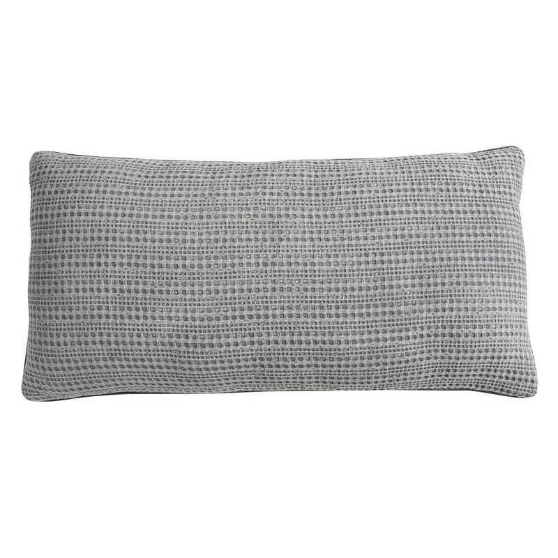 20"x40" Oversize Stone Wash Lumbar Throw Pillow Gray - Patina Vie