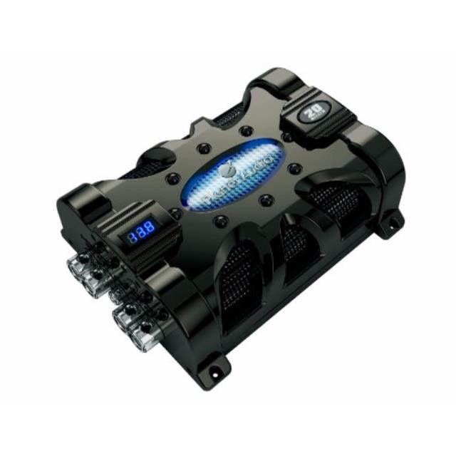 planet audio pc20f 20 farad car capacitor for energy storage to enhance bass demand from audio system