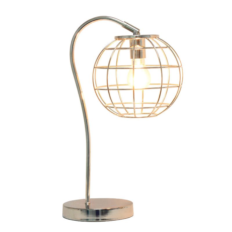 Metal Arched Chrome Cage Table Lamp Chrome - Lalia Home