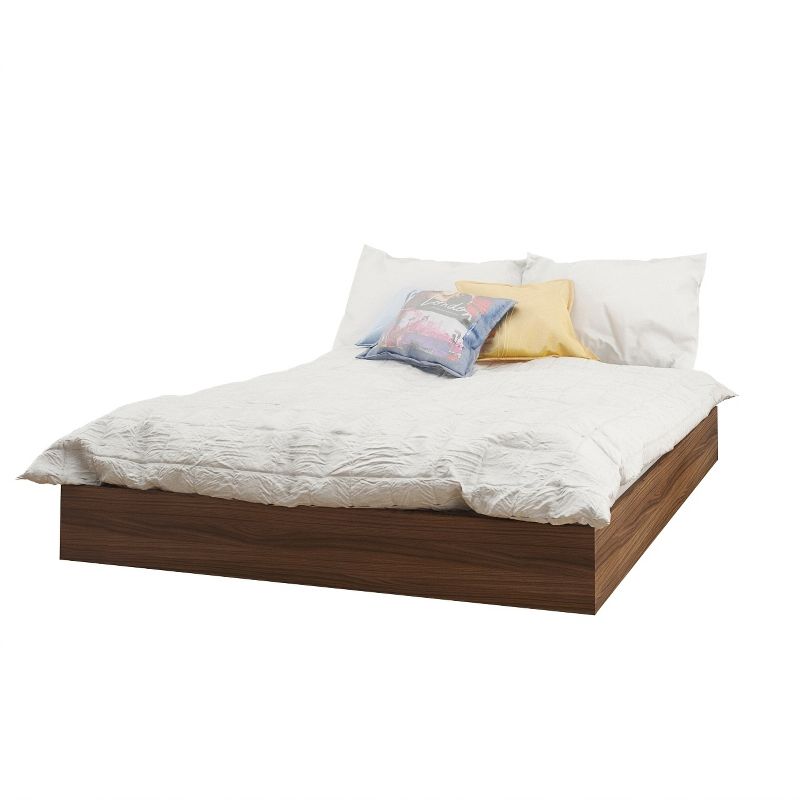 Newport Platform Bed and Headboard - Full - Walnut - Nexera