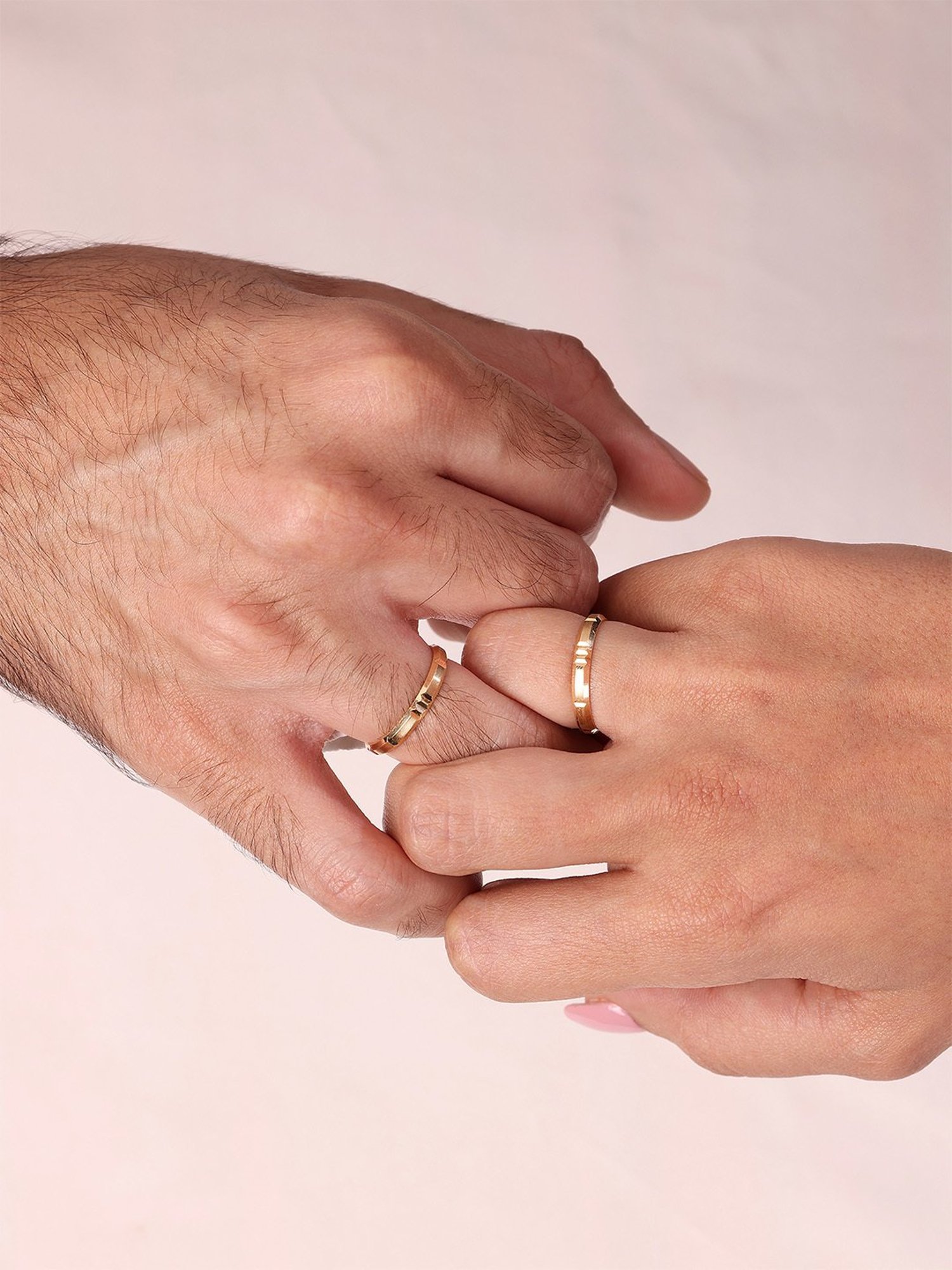 Mia by Tanishq Solidarity Band 18k Gold Couple Ring (Single Quantity)