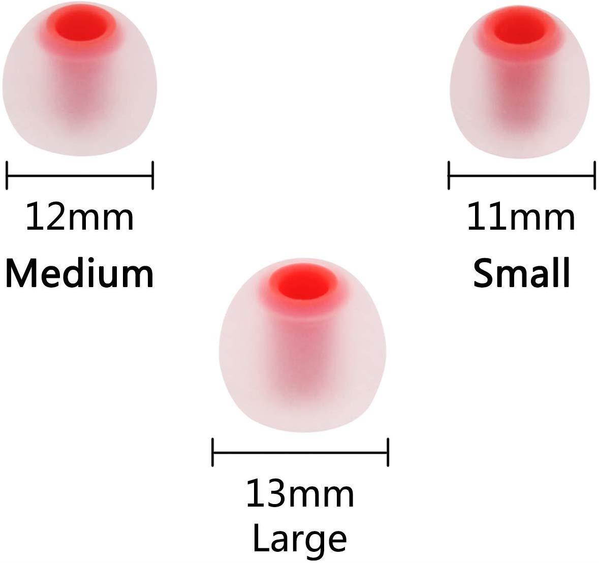 JNSA Replacement Ear Buds Tips Earbuds Eartips for Senso, Sony, Panasonic, Otium in-Ear Earphones [fit for Inner Hole 3.8mm-4.2mm Headphones ],Hybrid Silicone Tips 12 PCS - M Size (WRM)