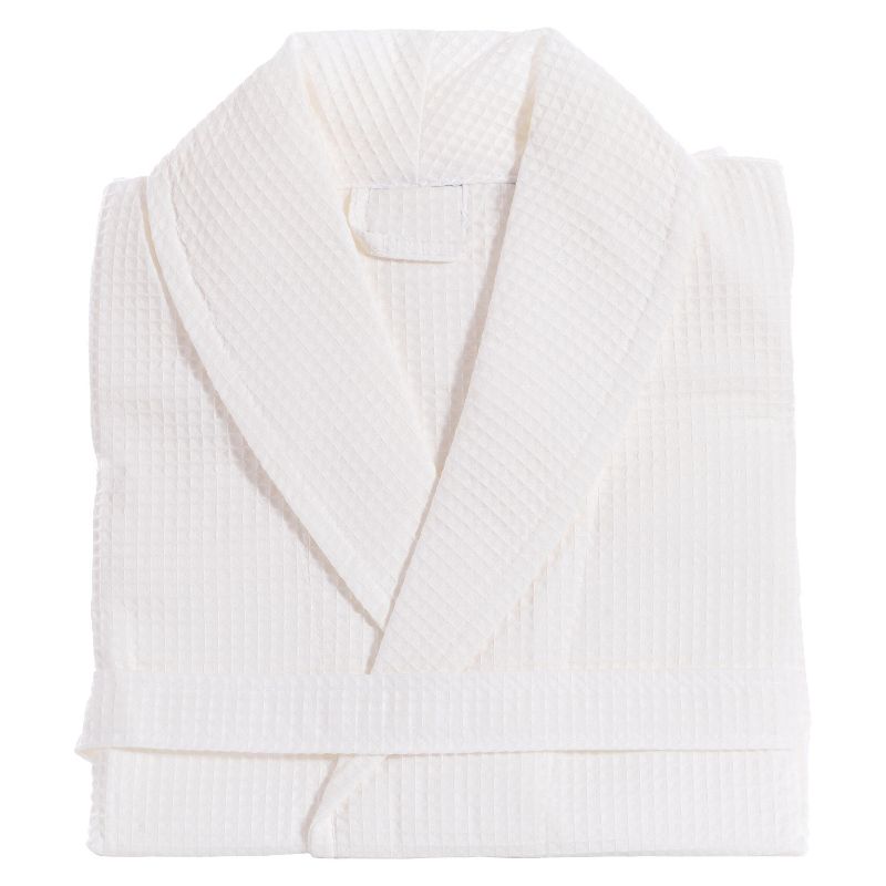 Waffle Weave Bathrobe Unisex Linum Home - White (Large/XLarge)