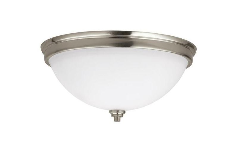 Sea Gull Lighting Parkfield 2-Light 13" Round Flush Mount, Brushed Nickel 75520-962