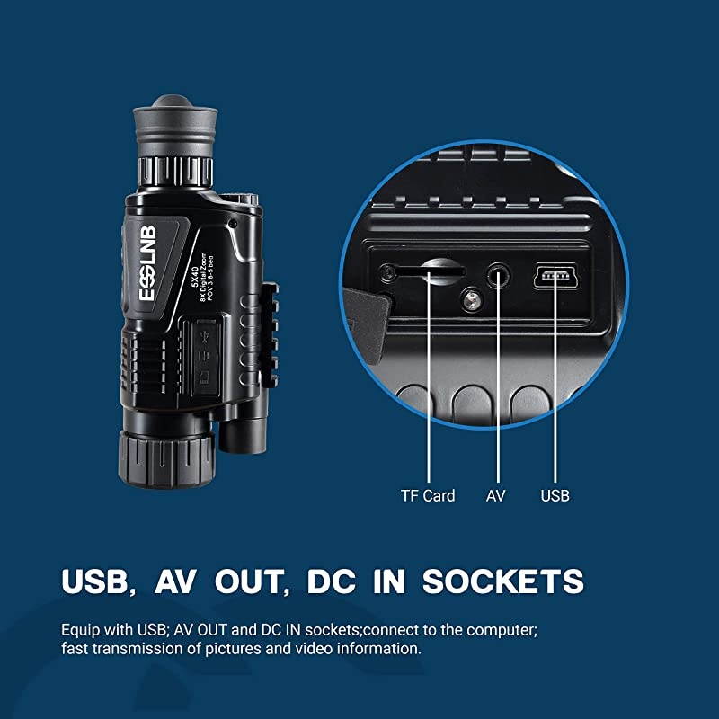 40mm Night Vision Monocular 5X Digital Infrared Monocular 1.5&rdquo; LCD Take Photos/Videos and Playback with 16G for Hunting Security Surveilla