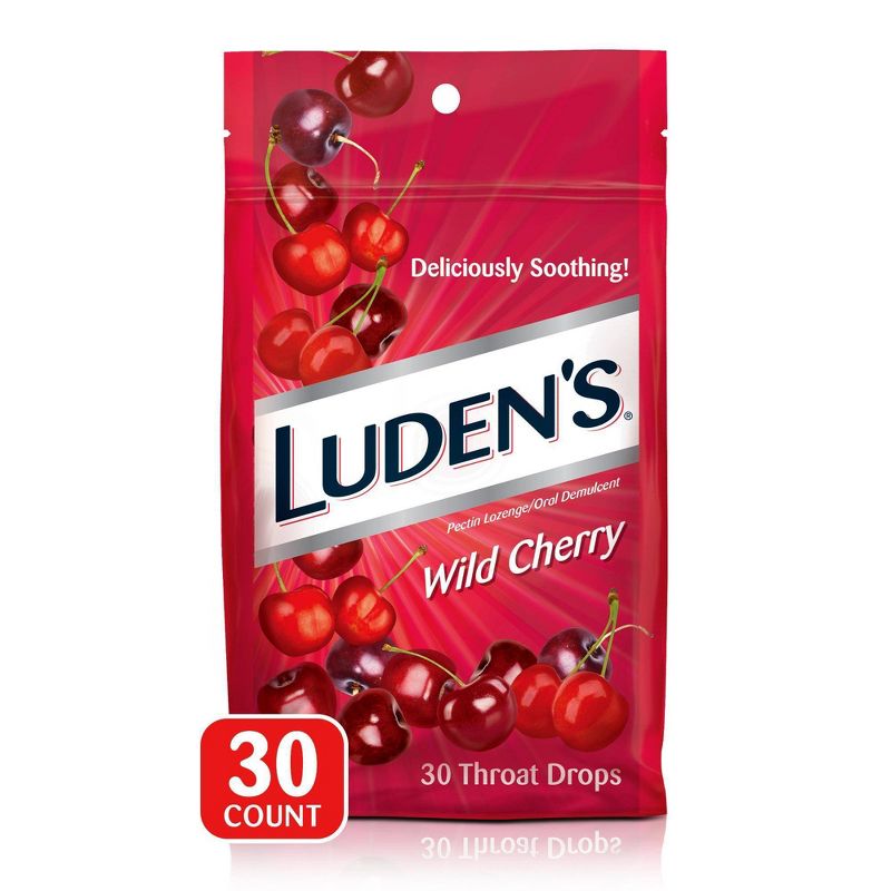 Luden's Soothing Throat Drops for Sore & Irritated Throats - Wild Cherry - 30ct